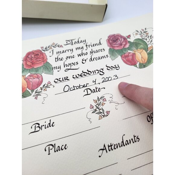 VTG 90s Our Wedding Anniversary Memory Book Floral Cottagecore Document *READ - Picture 7 of 15